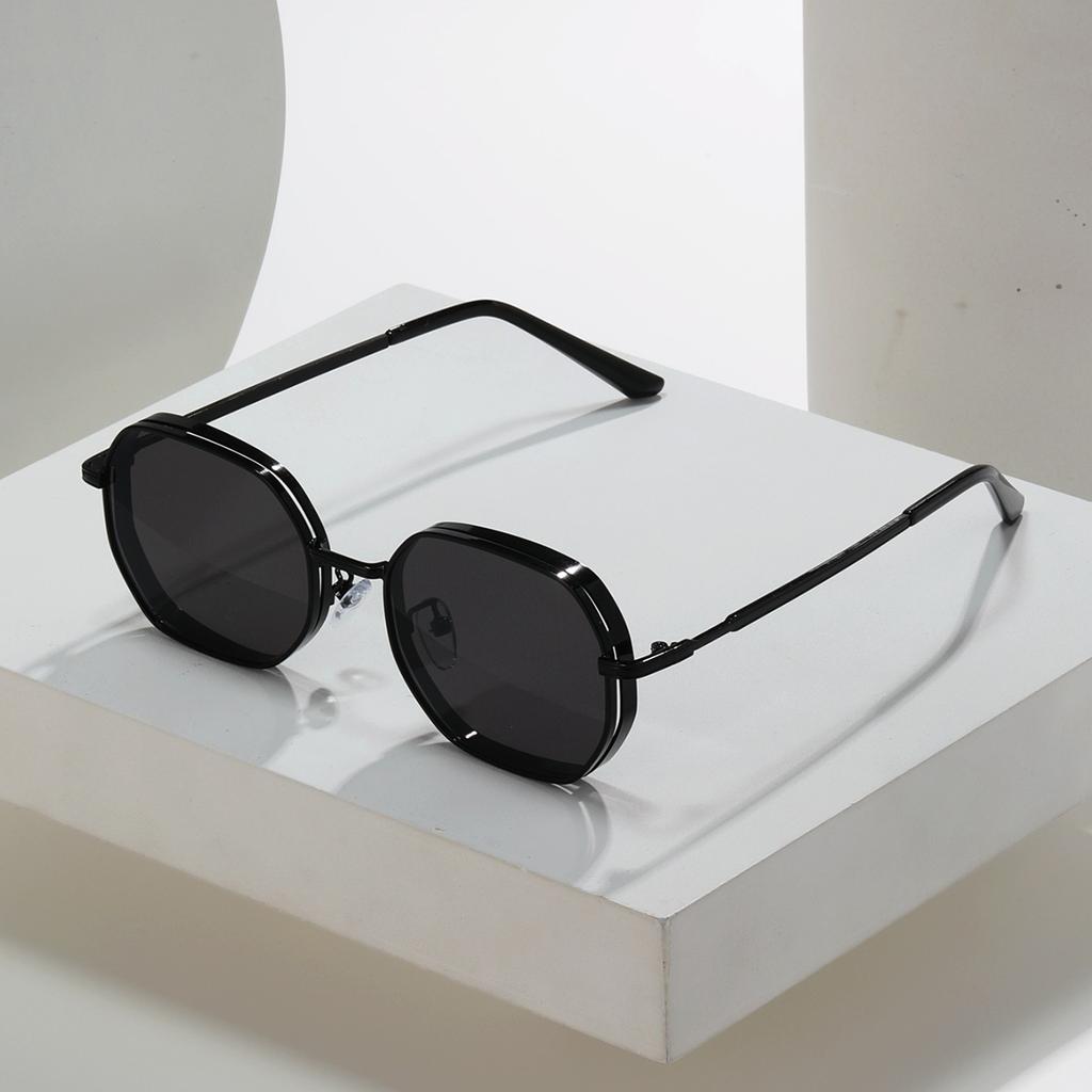 1pc Metal Fashion Round Men's Sunglasses Outdoor Driving Driving Fishing Gradient Sunglasses Women's Sunglasses