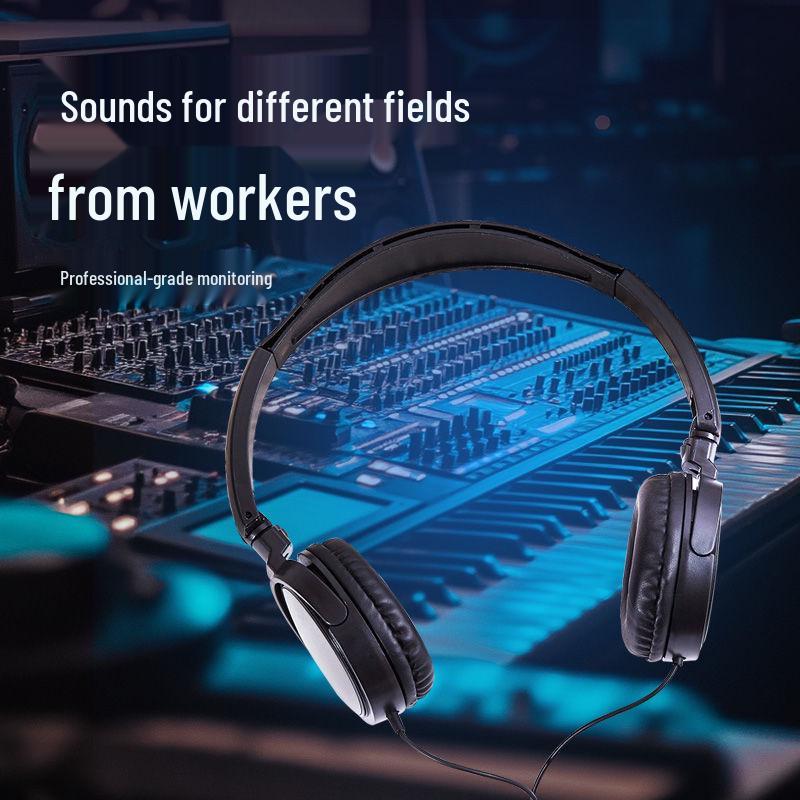 Universal Over-Ear Headphones for Electric Keyboard, Guitar, and Piano (2m-3m Cable, 6.5 To 3.5mm Adapter)