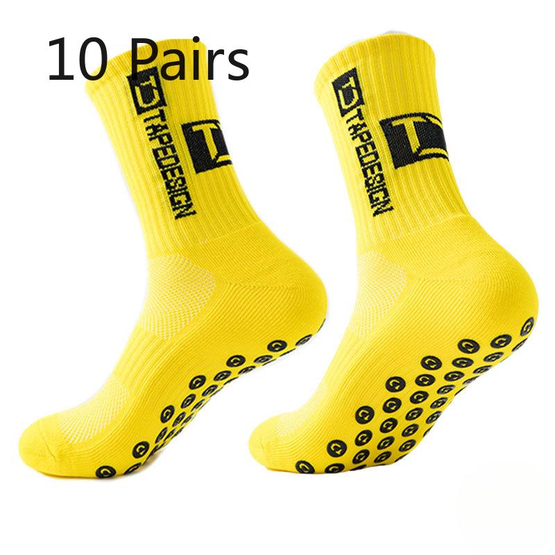10 Pairs of Male Spring and Autumn Glue Non Skid Shock Towel Bottom Sports Basketball Football Socks