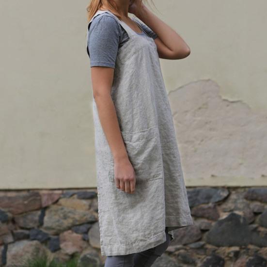 Cooking Apron Solid Color Crisscross Back with Pockets Fine Workmanship Garden Apron Baking Accessories