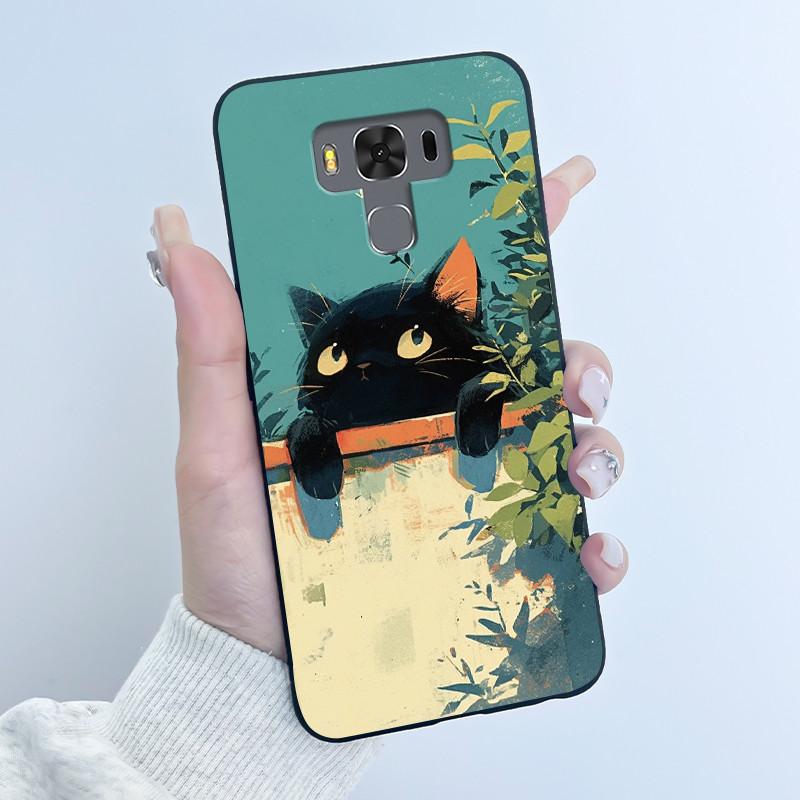Case For Asus ZenFone 3 Max ZC553KL Capa Coque Cute Cartoon Printing Shell Protective Cover Soft Silicone Black Casing Funda