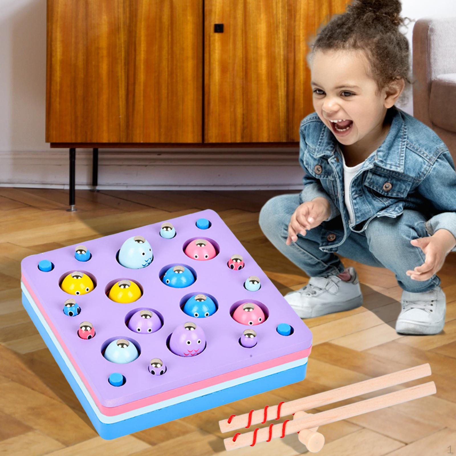 

Montessori Playset Fishing Game Cute Parent And Child Interaction Gift Early Learning for Boys Square