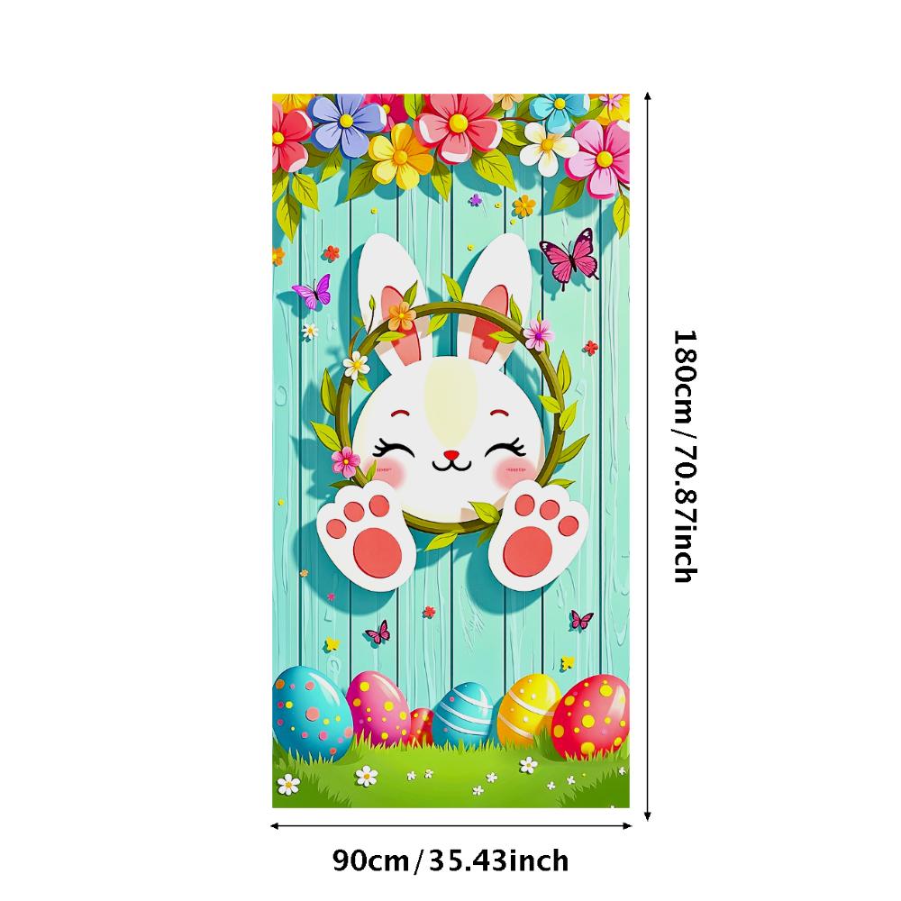 Holiday Banner Spring Theme Easter Egg Banner Easter Bunny Banner Colorful Bunny Theme For Spring Party Family Gathering