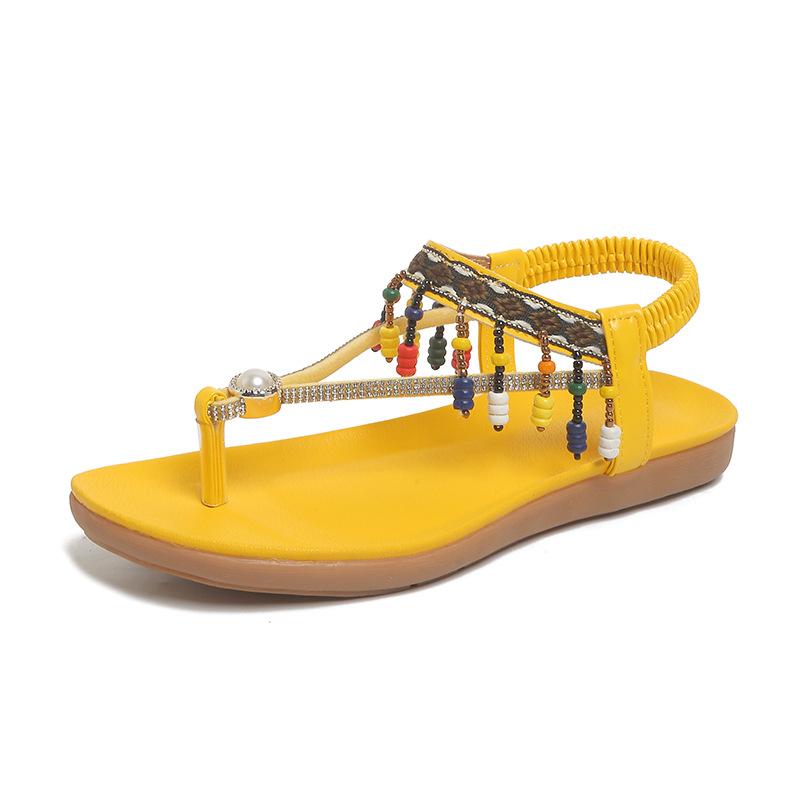 Summer 2026 Fashion Women Flats Rhinestone Plus Size Shoes for Women 36-43 Platform Elastic Band Sandals Beach Shoes