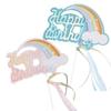 Funkelnde Regenbogen-Geburtstagstorten- und Cupcake-Topper mit Laser-Quasten und Wolken