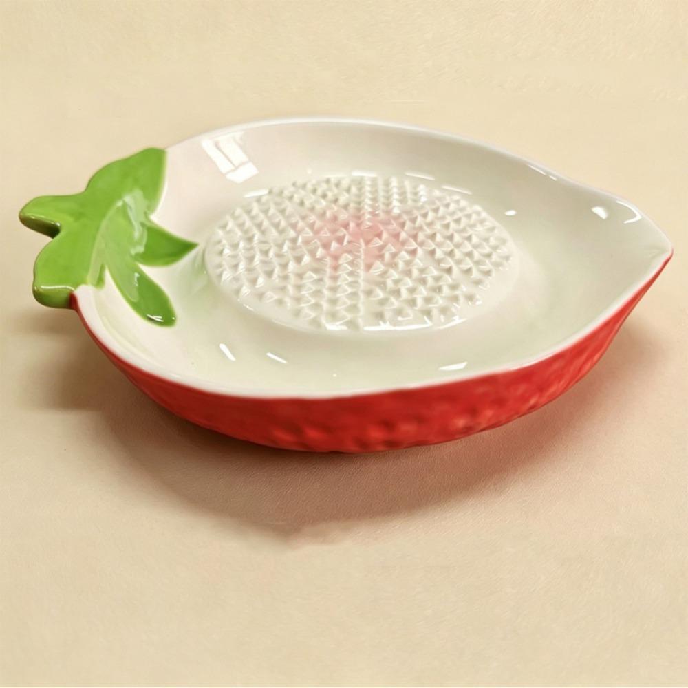 Colorful Glaze Ginger Garlic Grater 2-in-1 Manual Garlic Masher Ceramic Grater Plate  Restaurant красный