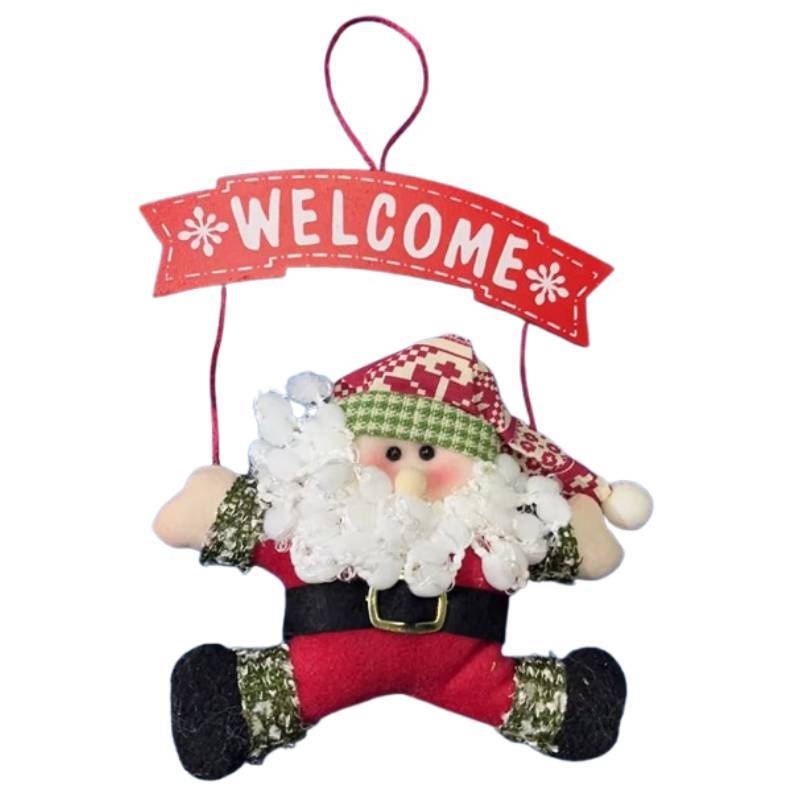 Świąteczne drewniane ozdoby z trójwymiarowym Świętym Mikołajem i bałwanem do dekoracji świątecznych