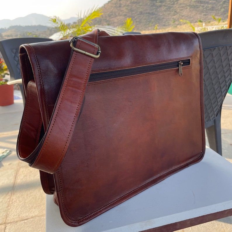 Kožená taška na notebook pro ženy, Ručně dělaná kožená taška přes rameno, Kožené tašky do školy, Aktovka na notebook, Taška na počítač, Brašna-brašna