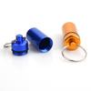 Waterproof Aluminum Survival Pill Canister with Keychain - Portable and Sealed Small Medicine Tube (10g)
