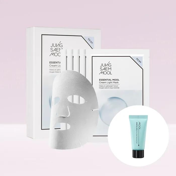 Jung Saem Mool Essential Water Cream Light Mask Set (5-Pack) (Free Gift: 15ml Deep Cleansing Foam)