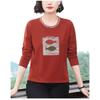 Autumn New Middle-aged and Elderly Mothers Hot Diamond Loose Bottoming Long-sleeved Trendy T-shirt Tops for Women
