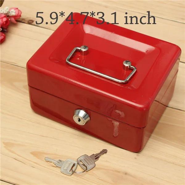 Practical Mini Petty Cash Money Box Stainless Steel Security Lock Lockable Safe Small Fit for House Decoration 3 Size