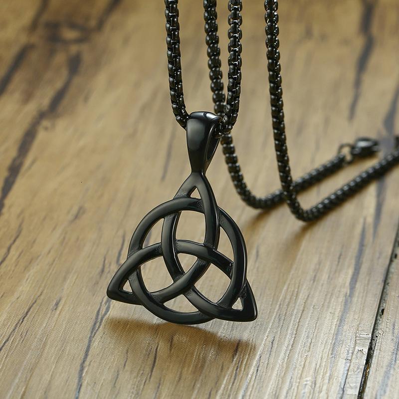 Vnox Viking Celtic Knot Necklaces for Men Stainless Steel Triple Knot Pendants Casual Male Jewelry with 24" Box Chain
