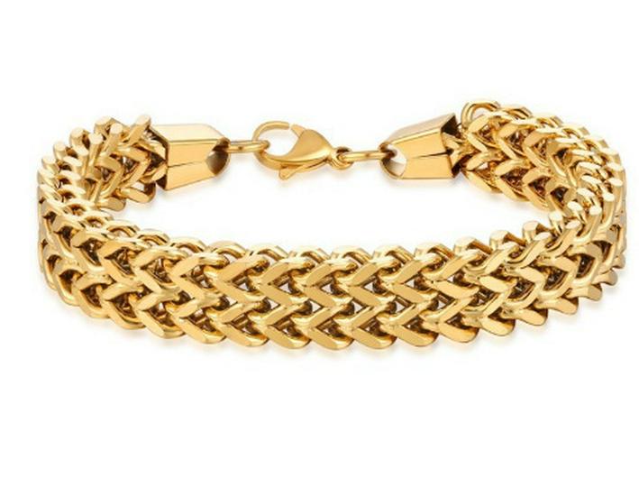 Hip Hop European-American Titanium Steel Double Row & Single Row Mesh Bracelet with Stainless Steel Inlay.