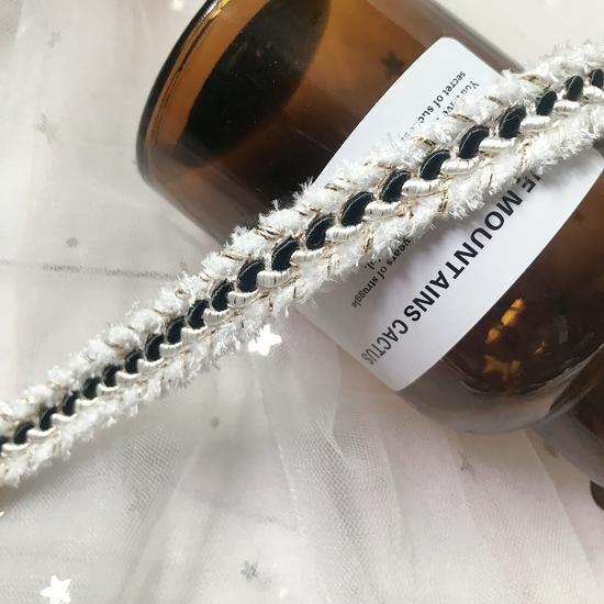 Nastro Larga 1,2 cm Stile Francese Intrecciato con Filo d'Oro per Decorazione Fai-da-Te di Abbigliamento e Giacche