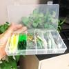 Transparent Plastic Fishing Gear Box, Rectangular Fishing Gear, Packaging Box, Durable PP Beads, Jewelry, Sewing Supplies