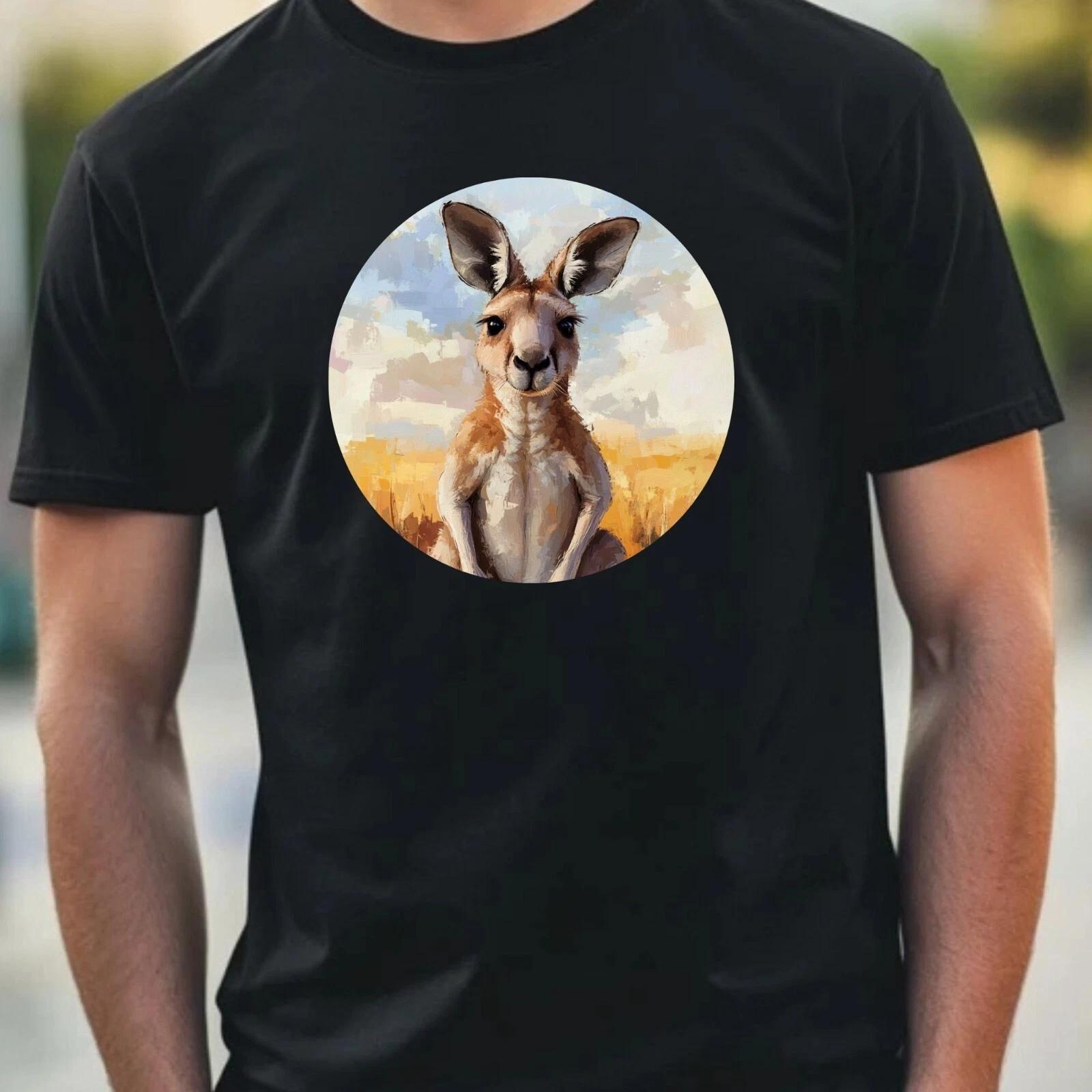 T-Shirt Herren Känguru Portrait Motiv Baumwolle Größe XS bis 5XL M