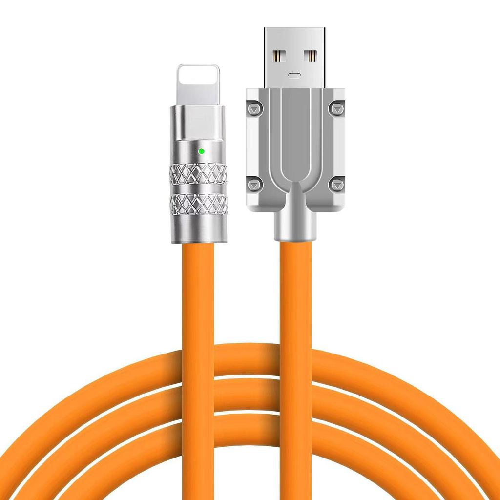 1.2m Aluminum Alloy Braided Multi-Device Cable: Compatible with Apple, Type-C; Three-in-One Charging Gift.
