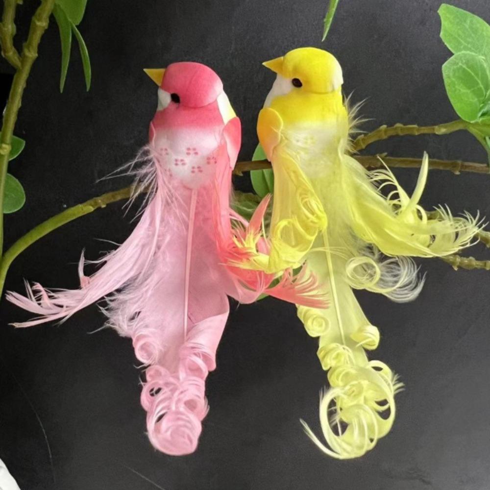 6PCS Colorful Simulation Birds Statue Artificial Foam Feathers Birds  For Wedding Christmas Home