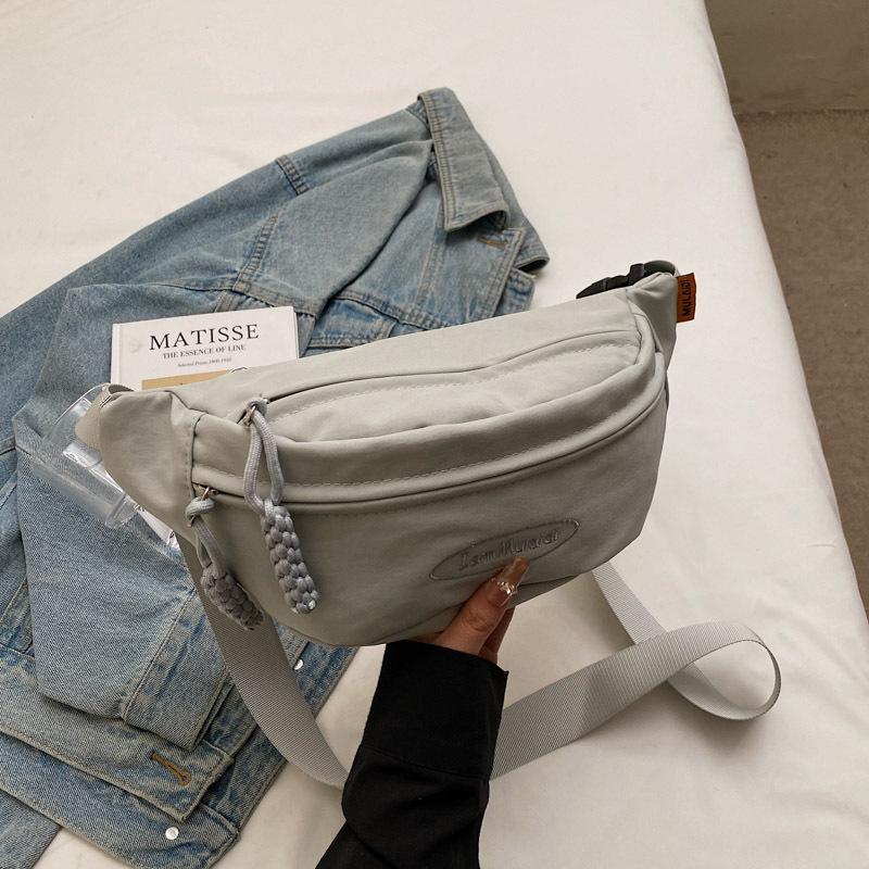 

Холщовая повседневная женская сумка-мессенджер на одно плечо, новый бренд, летняя модная нишевая универсальная спортивная нагрудная сумка серый