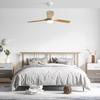 Sofucor Ceiling Fan with Light 132cm - 6 Speeds - Remote Control - 3 Wooden Blades - Reversible DC Motor