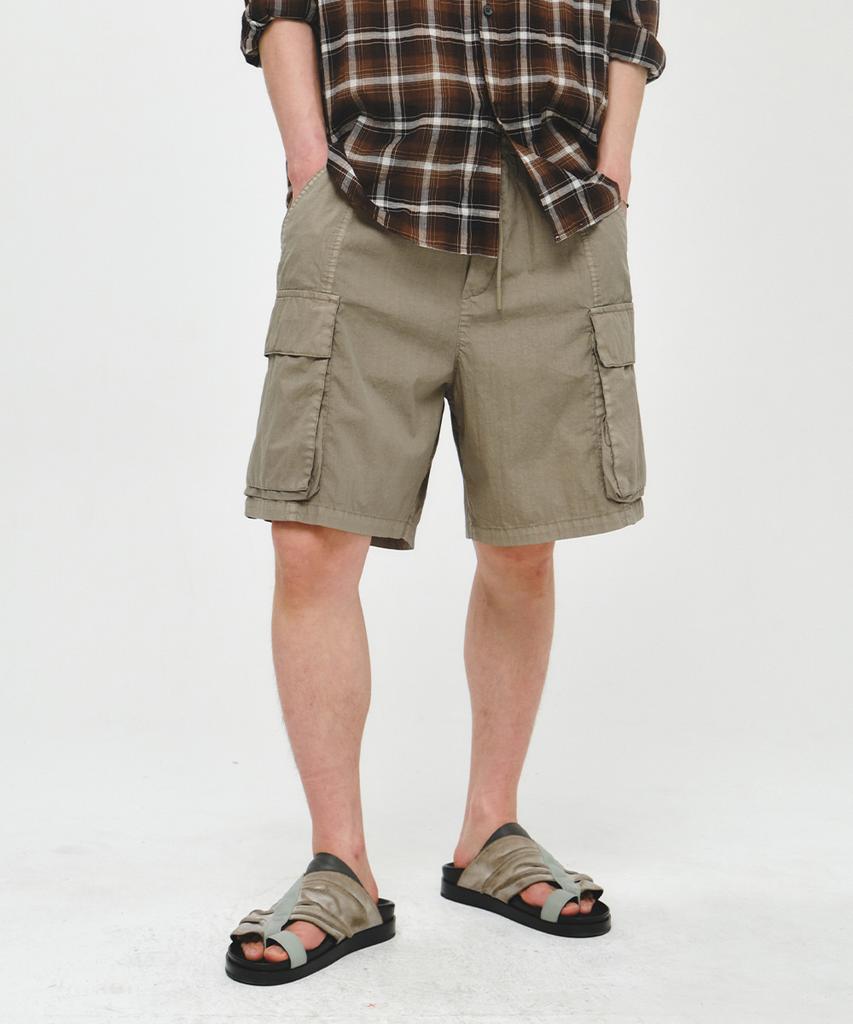 INTEMPOMOOD Tactical Banding Cargo Shorts_Beige