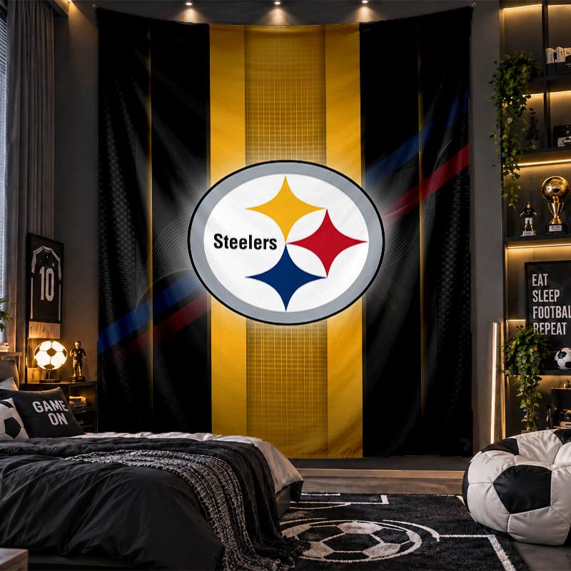 Wall Hanging Tapestry Pittsburgh Steelers Print Cloth for Living Room Bedroom Home Decor