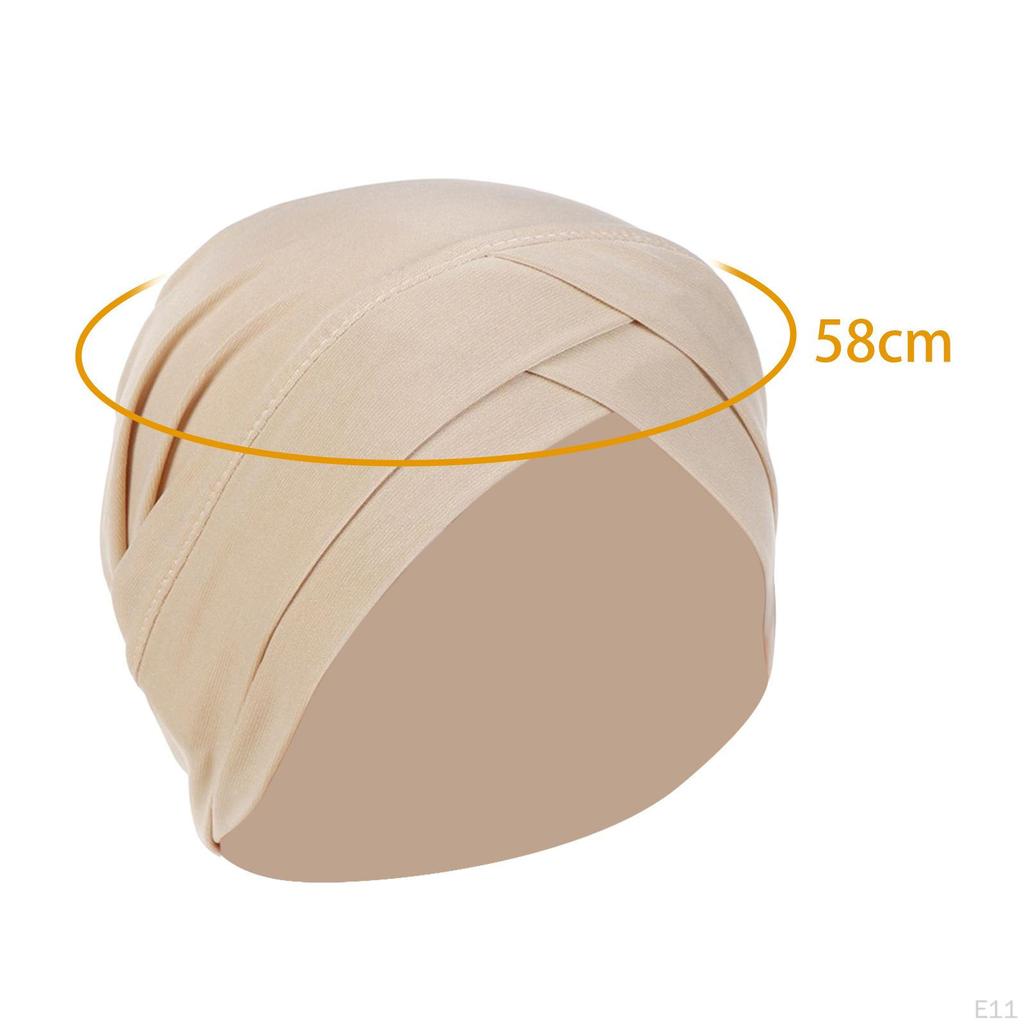 Muslim Indian Turban Hat Elastic Hijab Headwrap Beanie Headwear Accessories