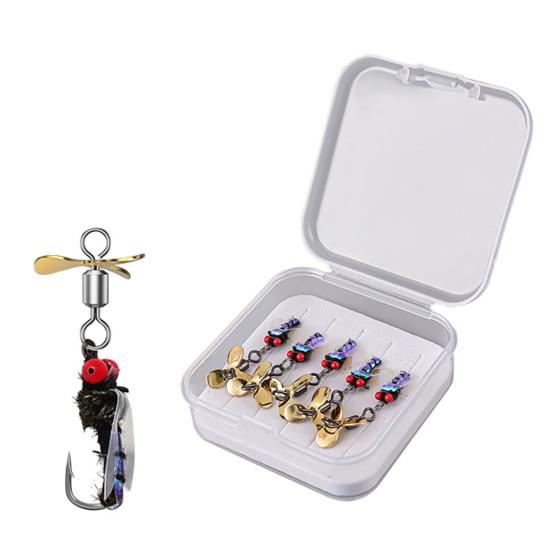 5Pcs Bionic Fishing Baits with Sharp Hook Compact Design Portable Rotatable Saltwater Freshwater Swimbaits Fly Fishing Lures