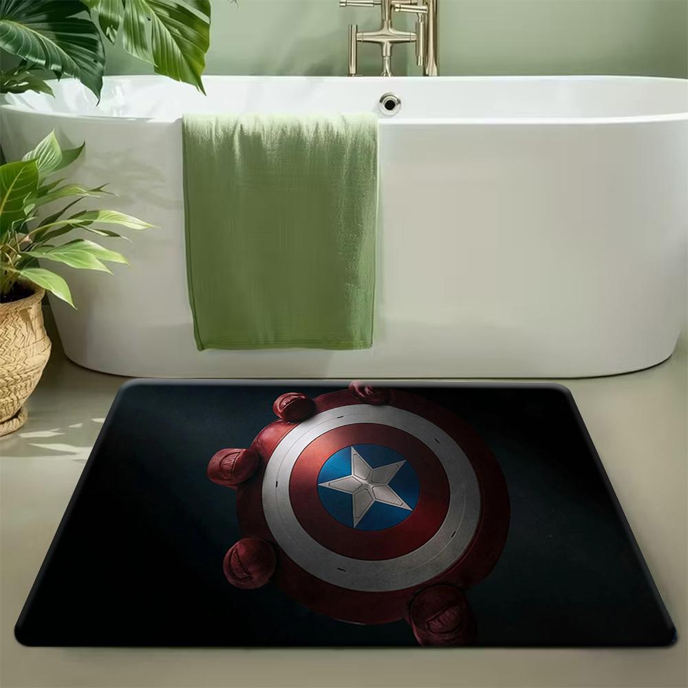 1pc Marvel 2D Flat Printing Deadpool Polyester Door Mat | Suitable for Home Entrances, Bedroom and Bathroom Doors, Easy-to-Cle