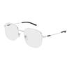 Gucci Optical Glasses [Available Prescriptions] Movable Nose Pads, Polarized 002 (silver Frame/clear Lens) 53 Dust Bag + Glasses Case (random Color)