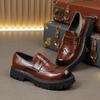 Classic Men Loafers Black and Brown Men One-foot Comfortable Thick-soled Anti-slip High-end Leather Shoes Size 38-46 Men Shoes