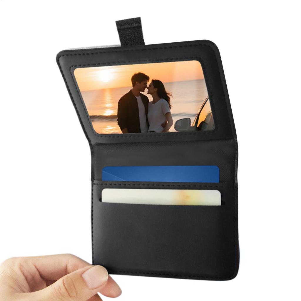 Pu Leather Car Sunshade Card Clip Sun Visor Organizer Multi-Pocket Holder Clip Panel Interior Sunglasses Storage Clip