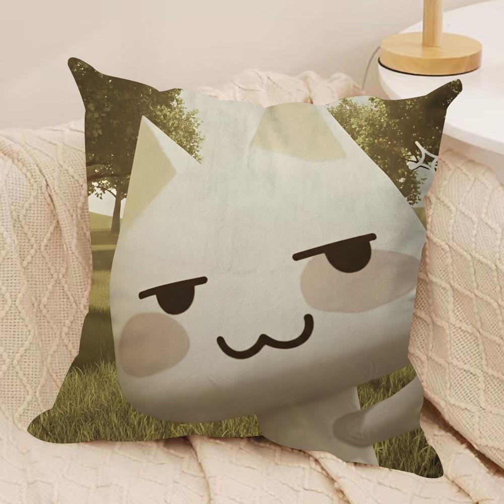 i-Inoue toro CUTE Cat Cushion Cover Soft Plush Fabric Double-Sided Printed Cushion Covers for All Seasons Home Decor