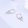 925 Sterling Copper Heart Snake Bone Pattern Cross Shell Zircon Four-pointed Star Earrings for Women Earring Fine Zircon Gifts