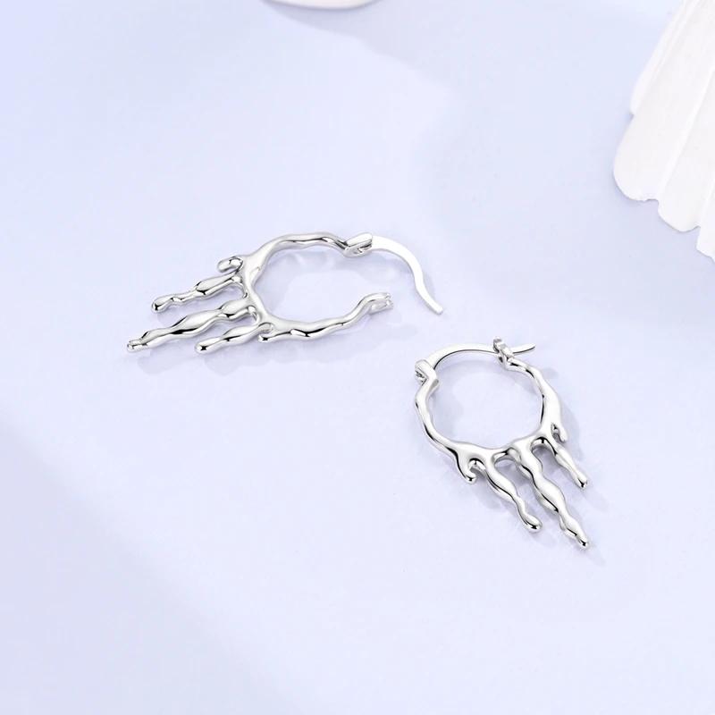 925 Sterling Copper Heart Snake Bone Pattern Cross Shell Zircon Four-pointed Star Earrings for Women Earring Fine Zircon Gifts