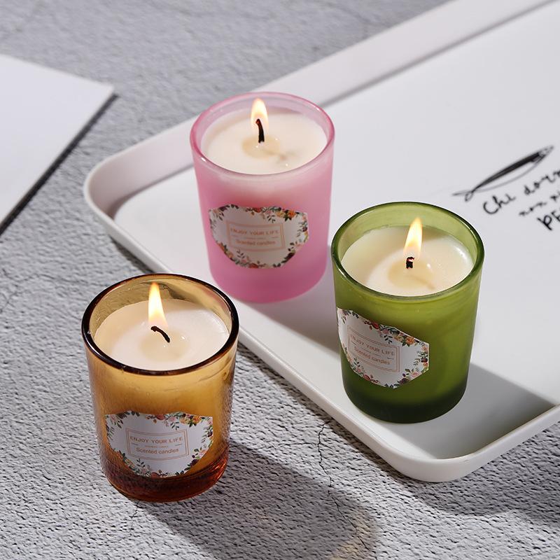 Stained Glass Cup Soy Wax Aromatherapy Candles Wedding Souvenir Fragrance Candles