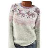 Europäischer & Amerikanischer Damen Lockerer Farbblock Rundhals Mode Pullover