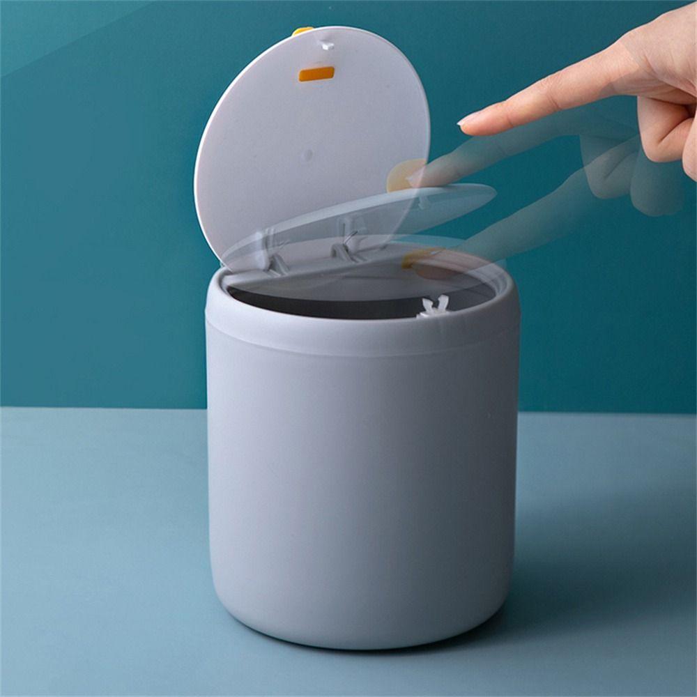 With Lid Waste Bin Plastic Garbage Basket Large Capacity Press-Type Trash Can  Desktop/Tabletop