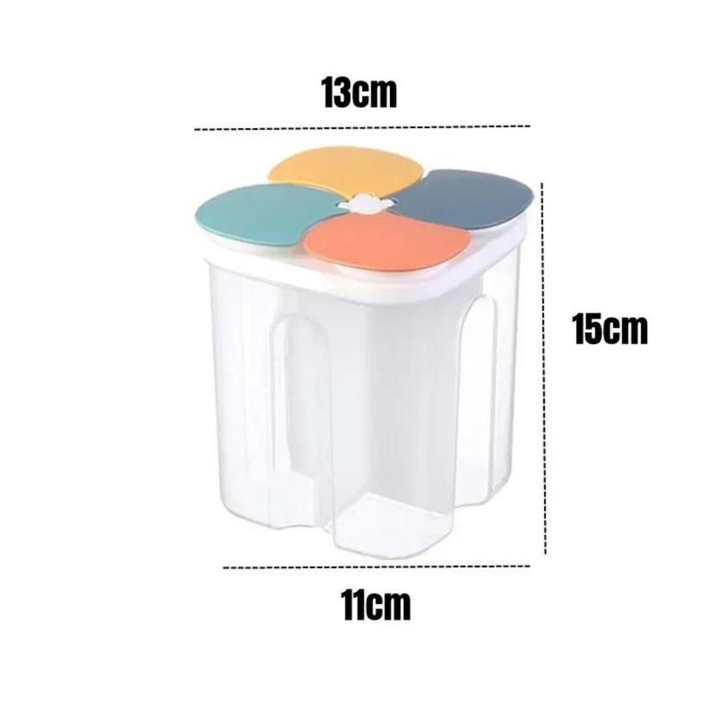 Grain Food Storage Tank and More  Kitchen Storage Box with Moisture-Proof Sealed Cans and Multi Grid Large Capacity Organizers