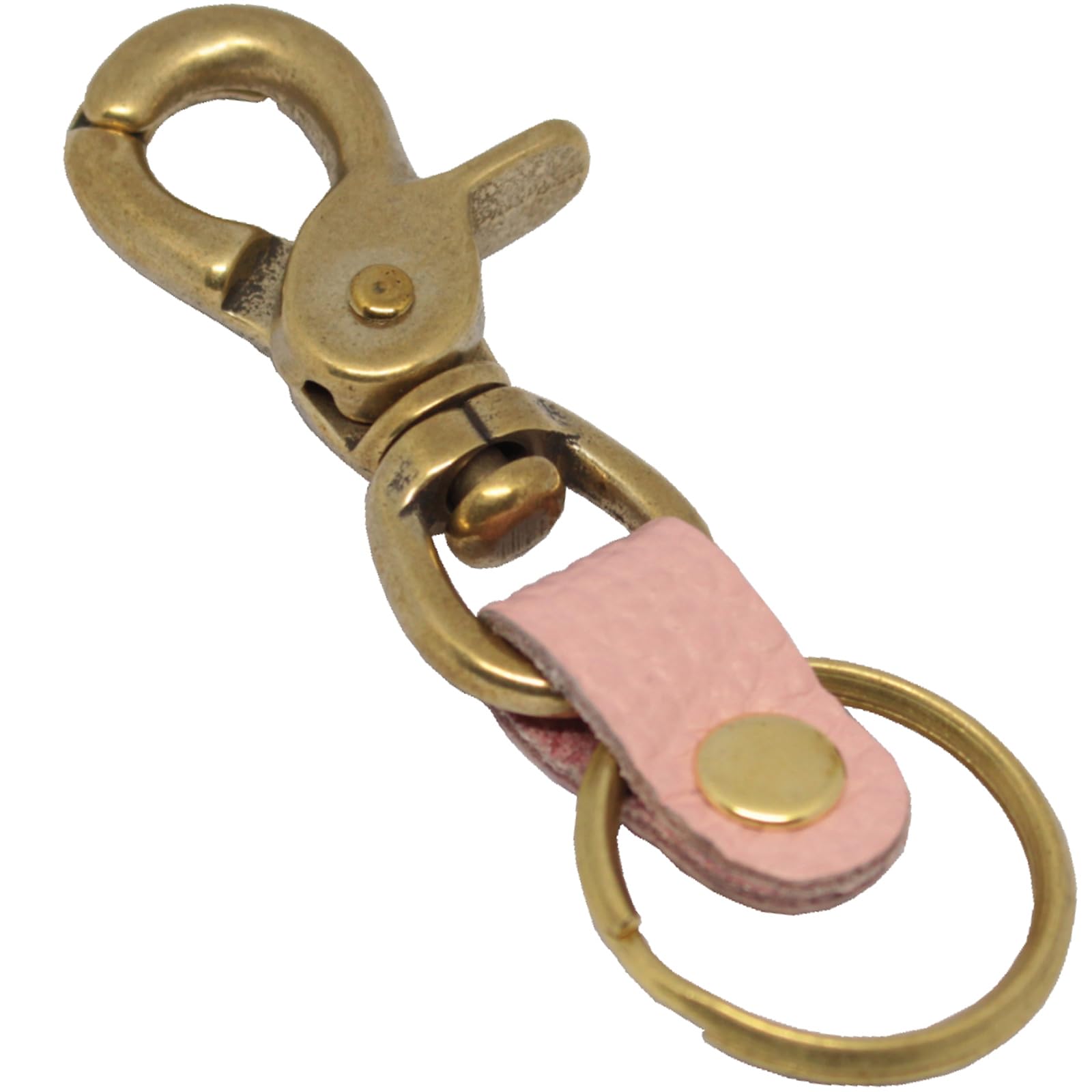 

Donok Kondo Brass Key Made in Stylish Carabiner Snap Genuine Pink Keychain, Ring, Japan, Hook, Lever, Hook, Leather, розовый