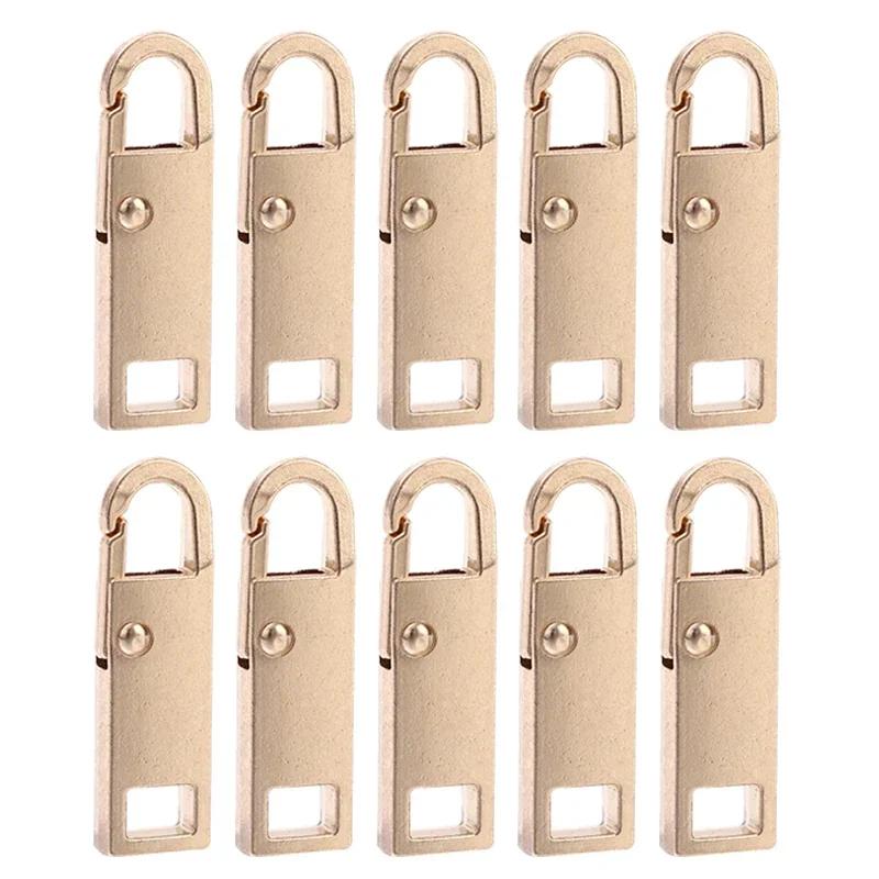 

10/1 шт. Универсальный металлический пуллер для молнии, язычок для замены, мгновенный ремонт, пуллер для головки молнии для одежды, сумок, DIY шитья, слайдеры для молнии 5PCS золотой