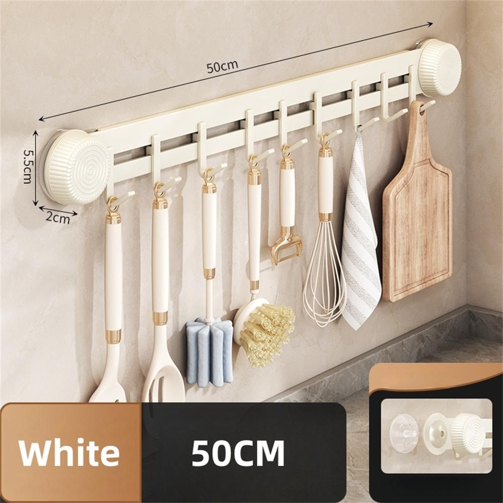 Bohrfreie Wandmontage Saugnapf Haken Halter 30/40/50cm Küchenaufbewahrungsregal Abnehmbarer Handtuchhalter Kleiderbügel Haken