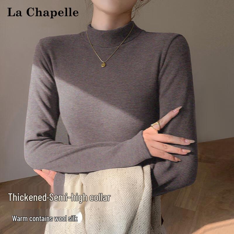 La Chapelle Women s Velvet-Lined Half-High Collar Thermal Top S
