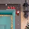 2pcs Christmas door corner decoration Santa Claus Reindeer Wood Ornament Xmas Door Frame Decor for Wall Bedroom House Cabinet