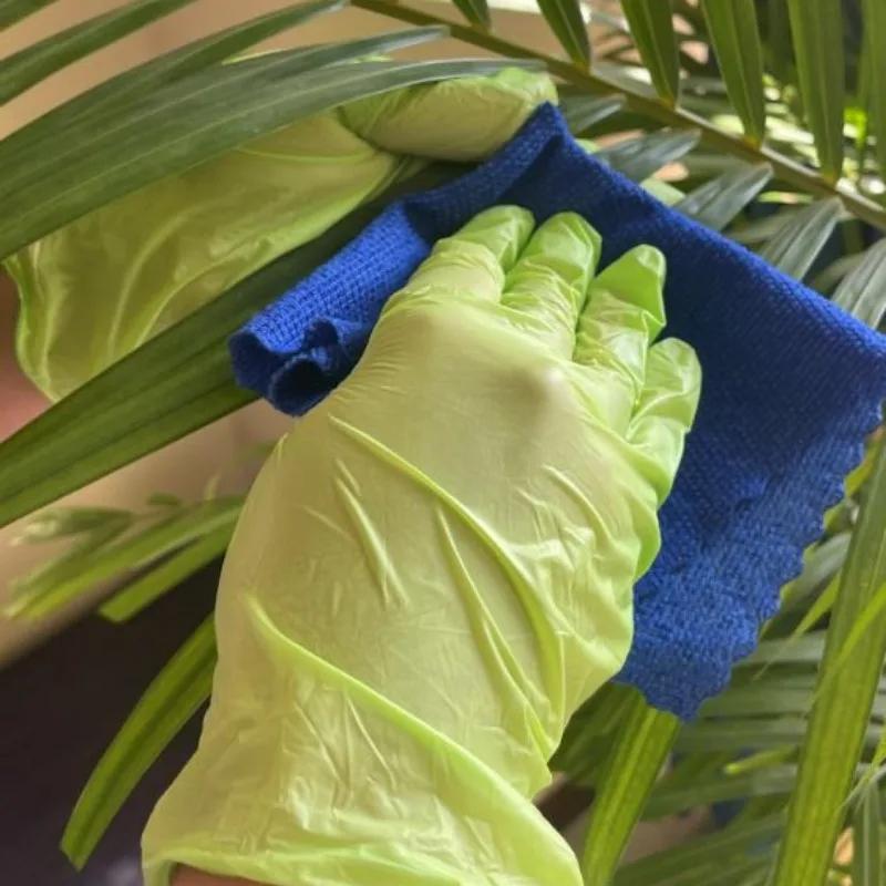 100/50/20PCS Light Green Nitrile Gloves for Kitchen Household Clean Tool Garden Makeup Disposable Gloves Waterproof Work Gloves