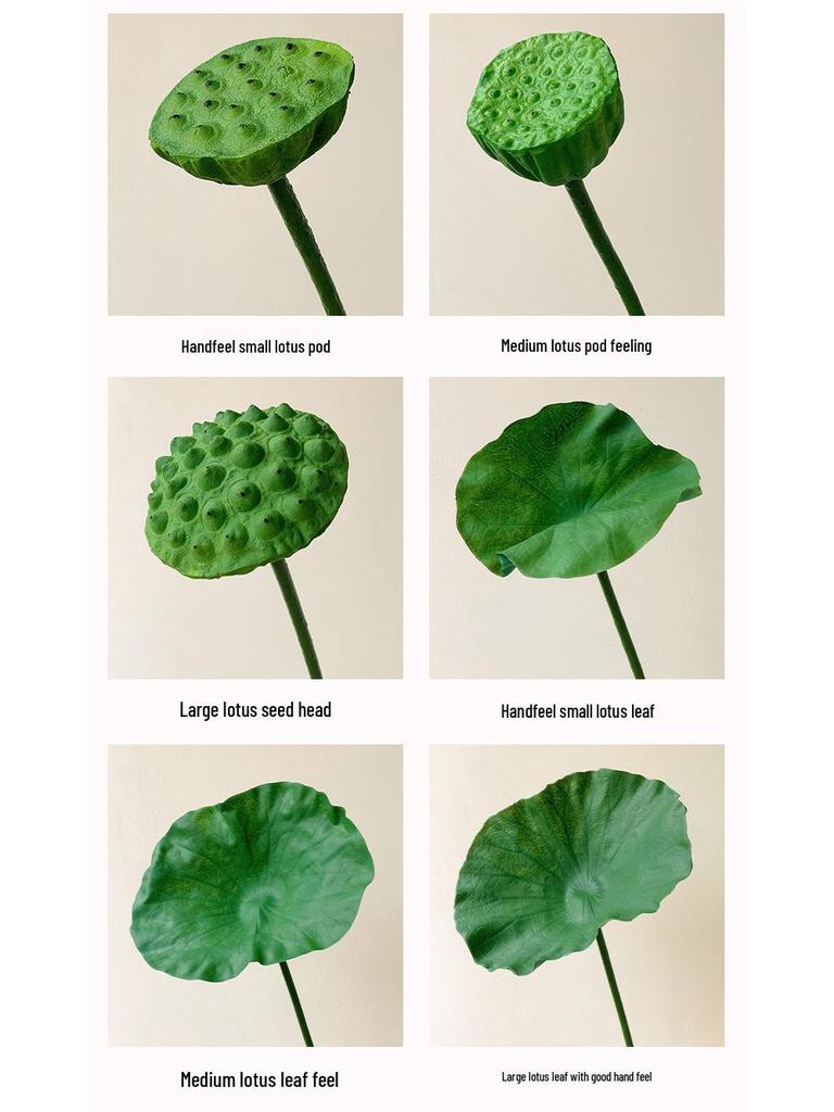 Realistic Lotus & Leaf with Stem Props - Artificial Water Lily Arrangement for Living Room Decoration