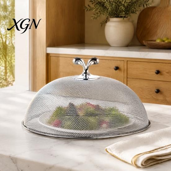Metal Mesh Food Protectors for Party Stainless Steel Cover with Handle, Insect Control Tents Picnics Tent, Durable Dome Guard Plates And Serving Trays