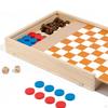 5 In 1 Wooden Board Game Set with Chess, Shut The Box Games, Hockey Puck, Backgammon