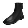 Skinny Soft Leather Martin Boots Women's Autumn Large Size British Style Rear Zipper Elastic Skinny Short Boots